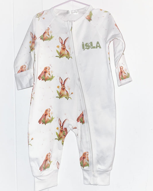 Hare & Dandelion personalised babygrow