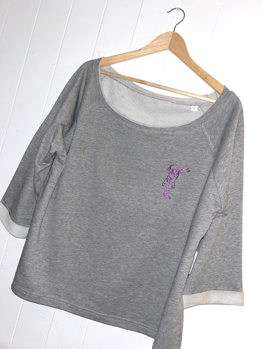 Imagined off the shoulder logo sweatshirt